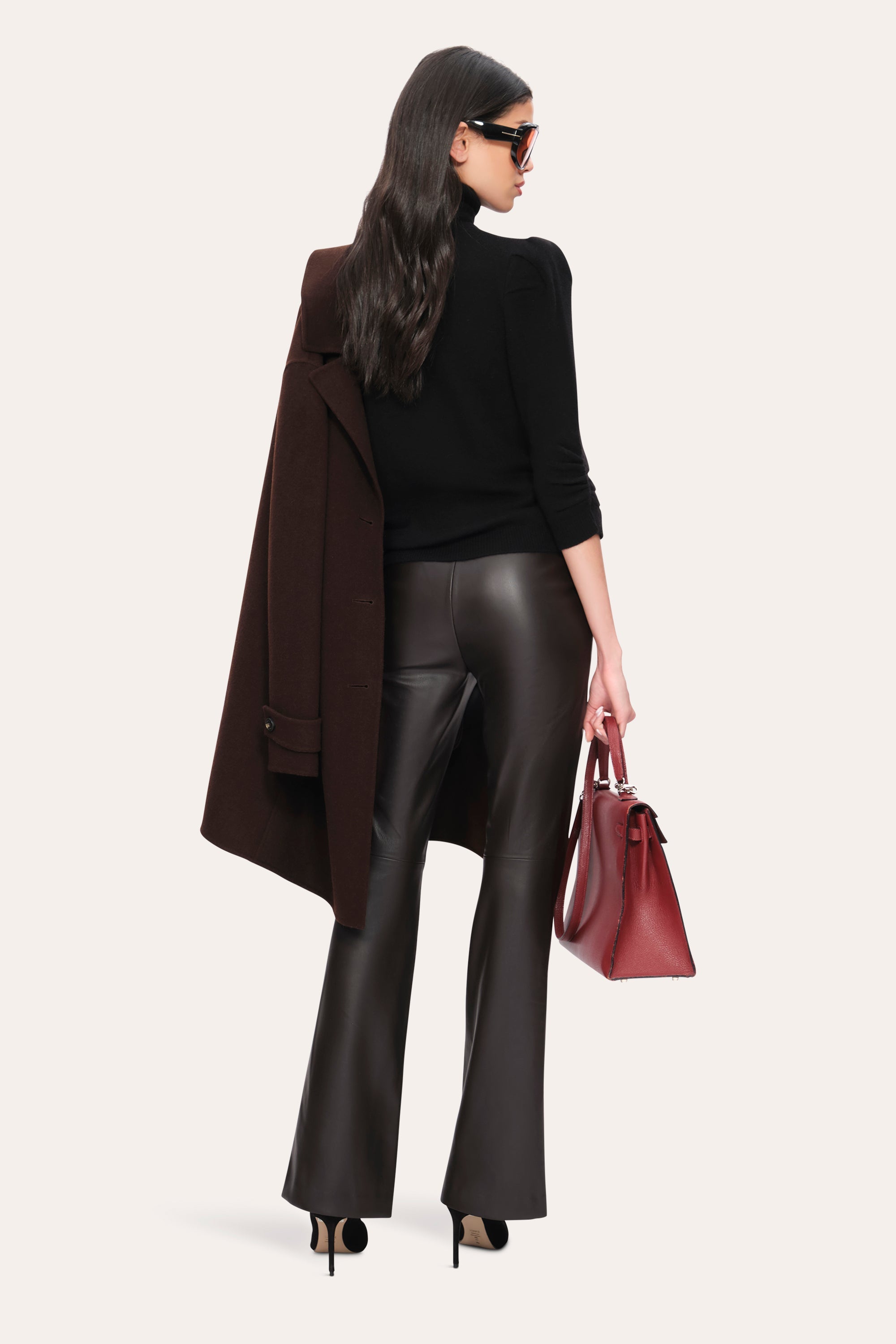 Caro Vegan Leather Pant | Elie Tahari WOOD