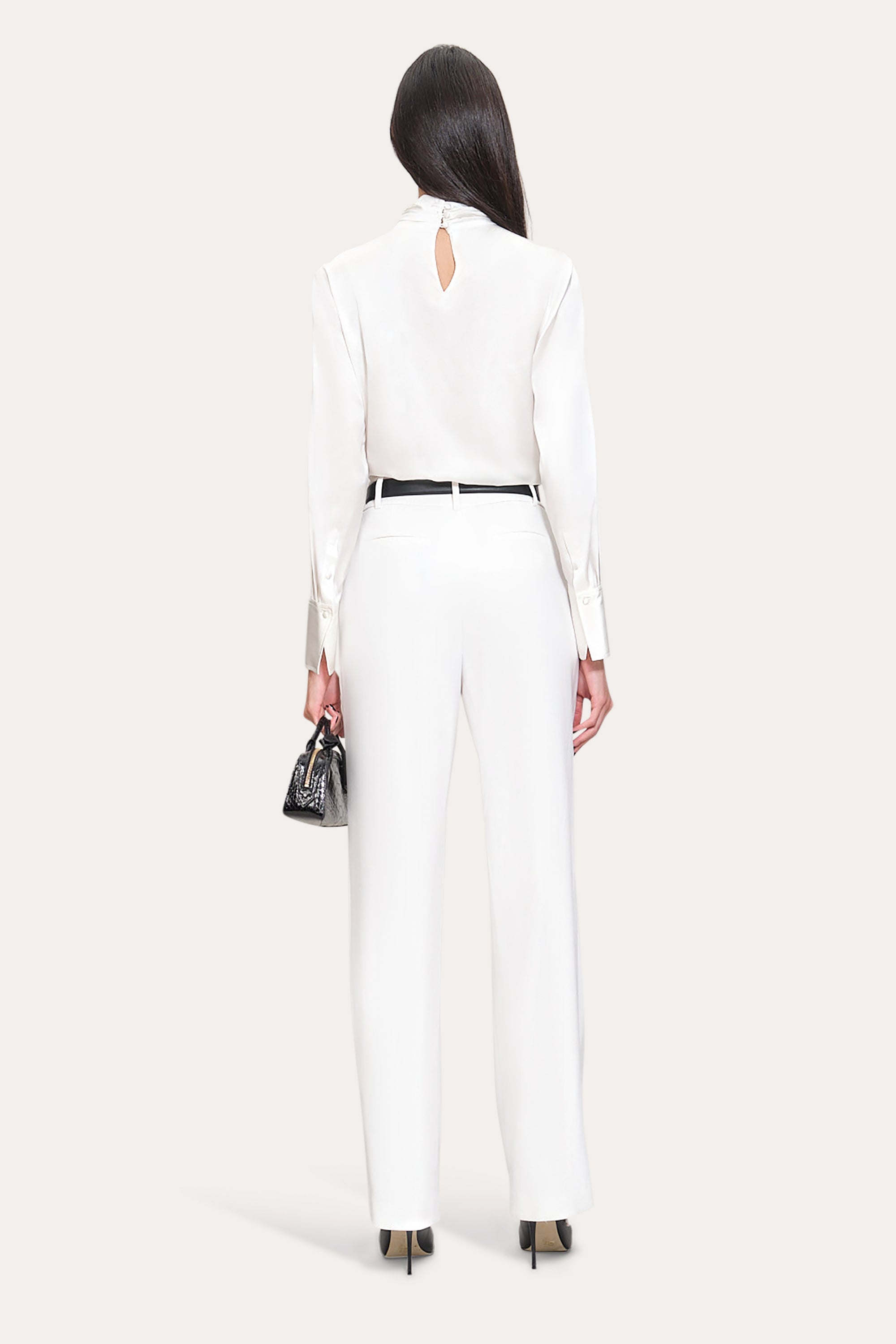 Crepe Pleated Pant | Elie Tahari FOAM