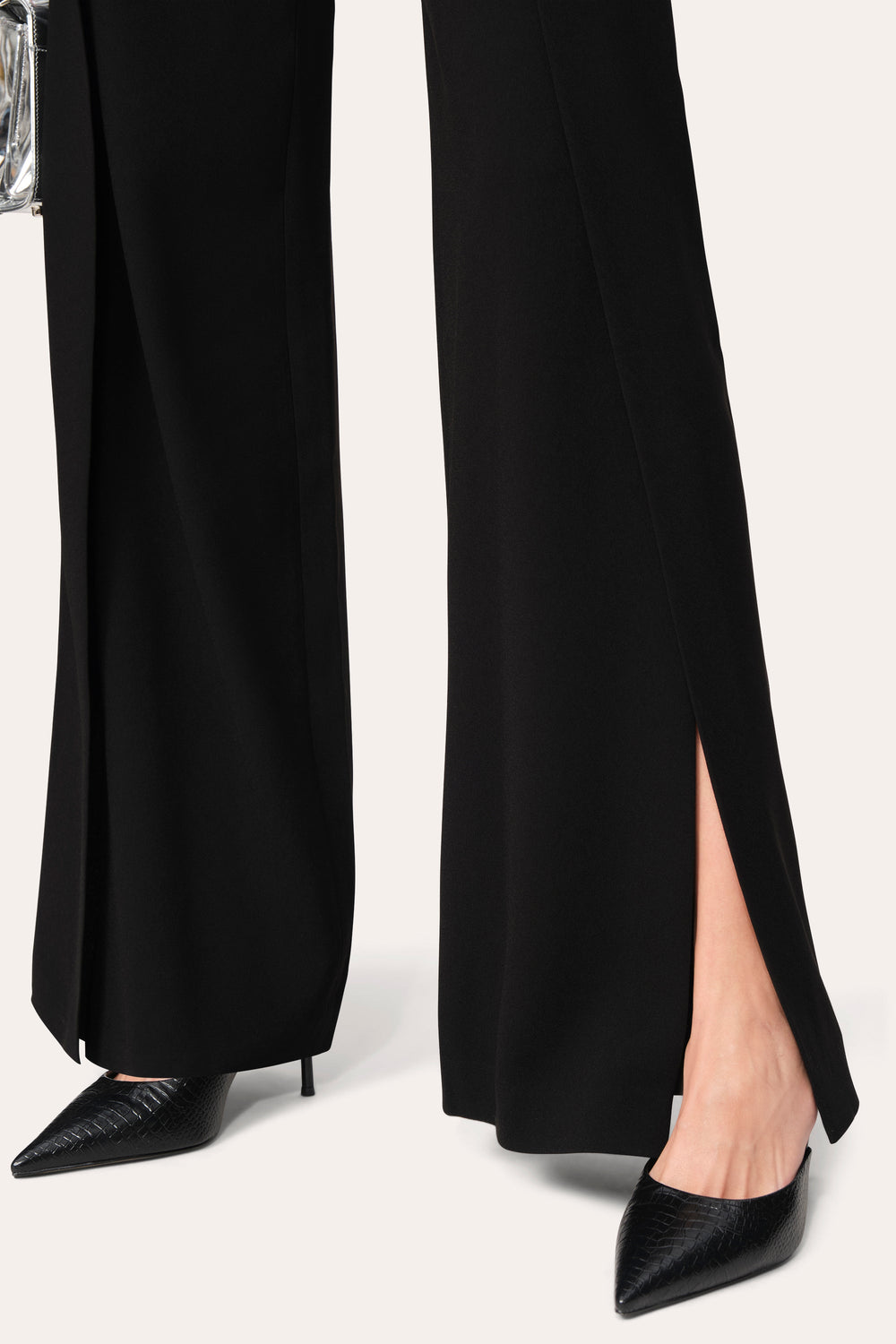 Crepe Overlay Slit Pant | Elie Tahari BLACK