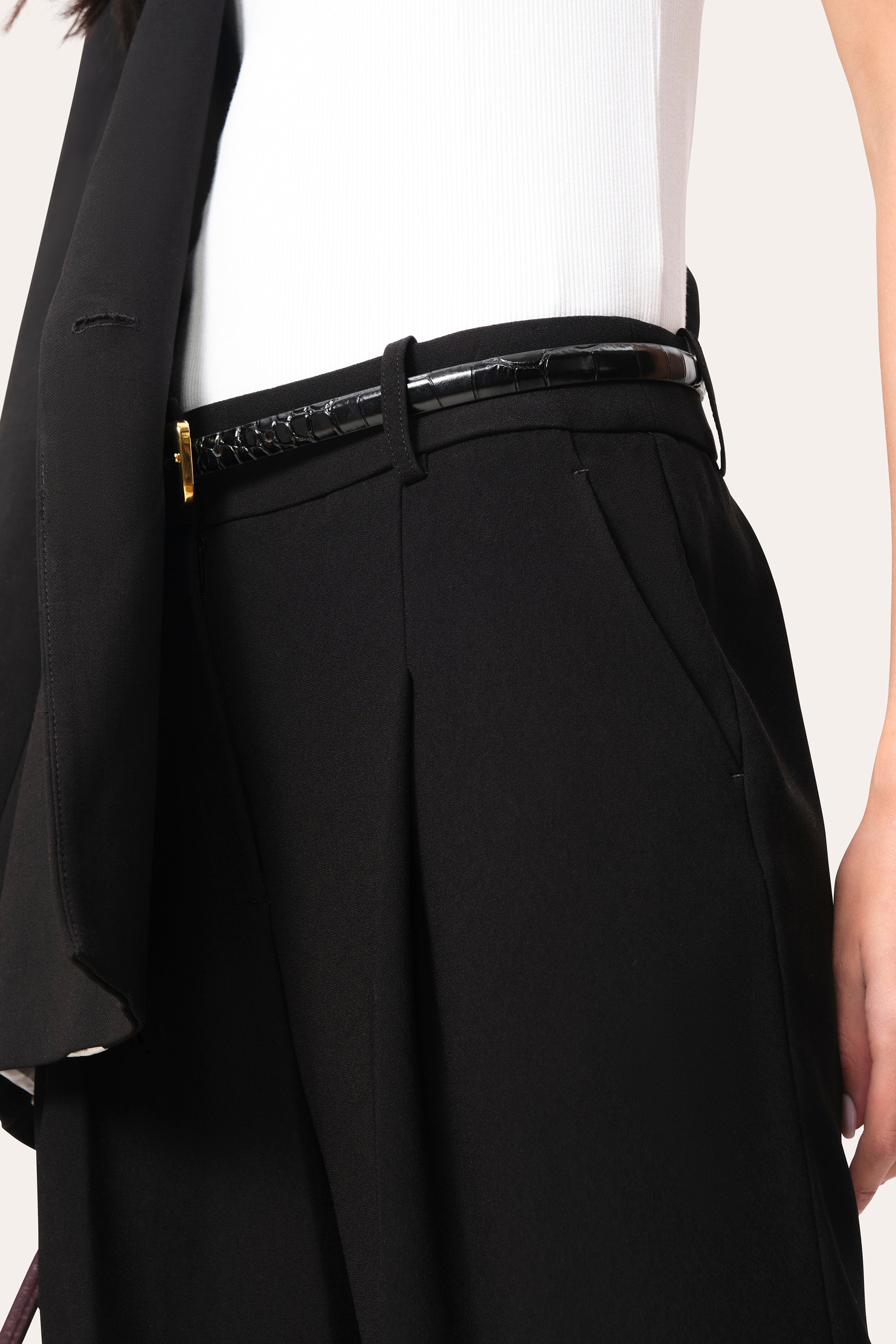 Pleated Crepe Pant | Elie Tahari BLACK