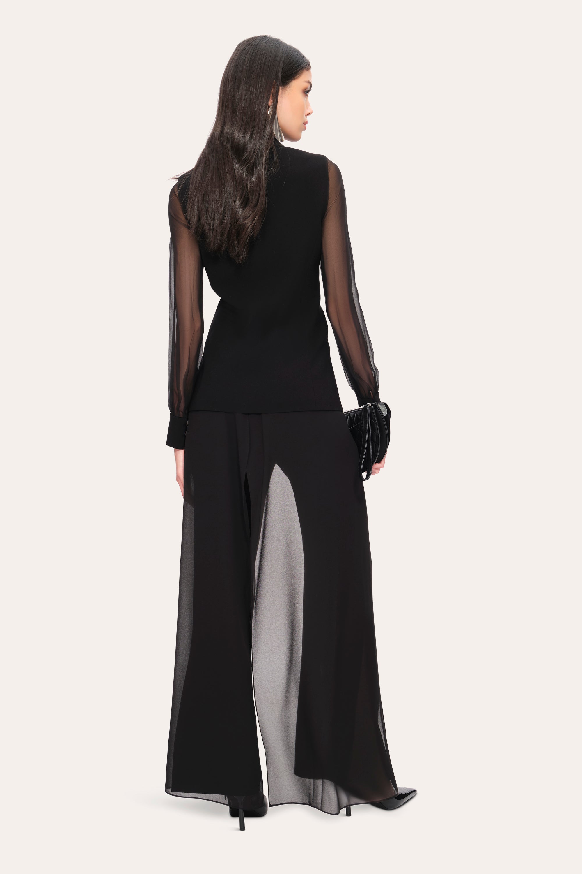 Chiffon Panel Pant | Elie Tahari BLACK