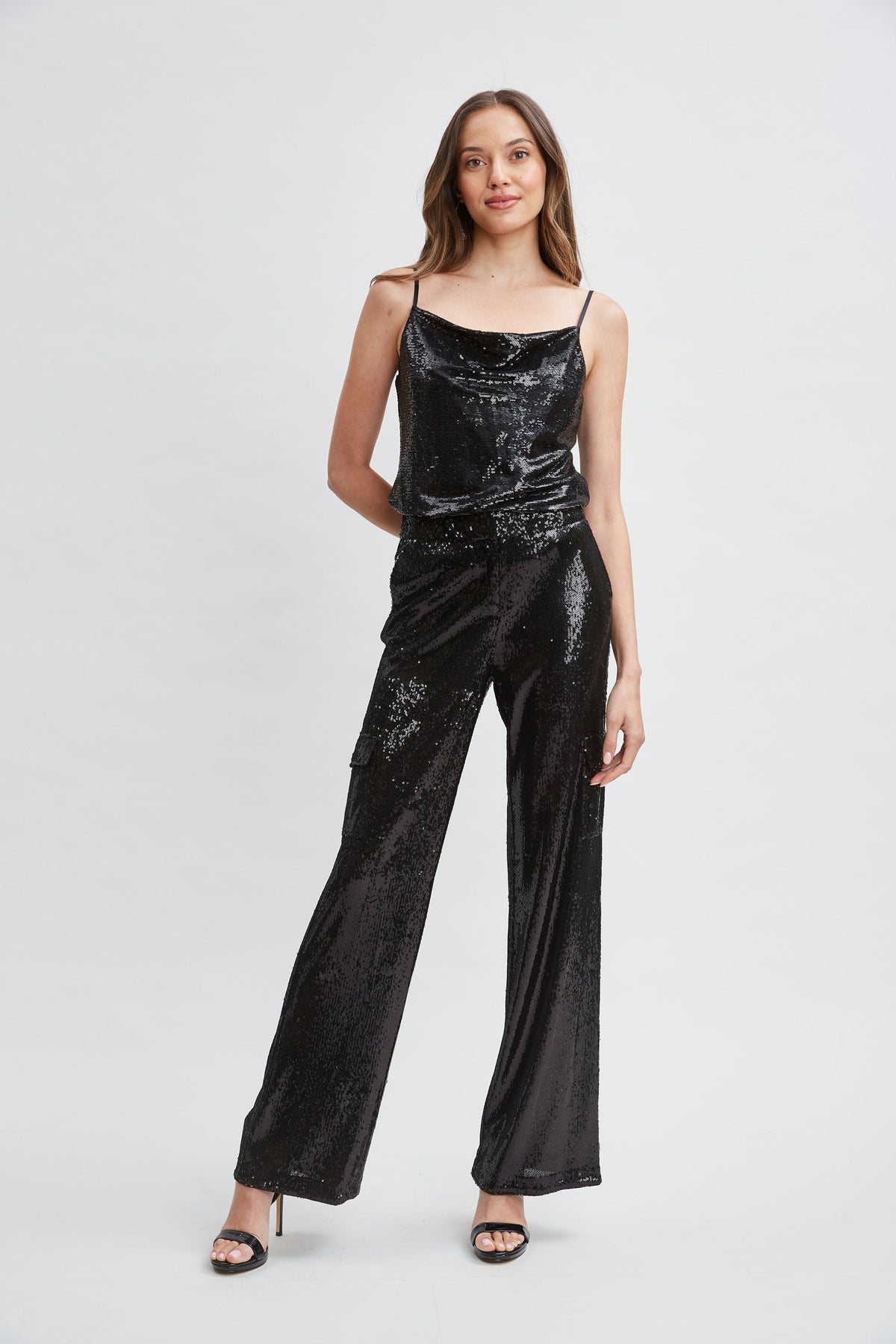 Sequin Pocket Pant | Elie Tahari BLACK