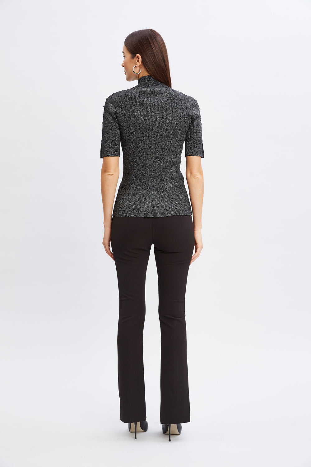 Crepe Seam Slit Flare Pant | Elie Tahari BLACK
