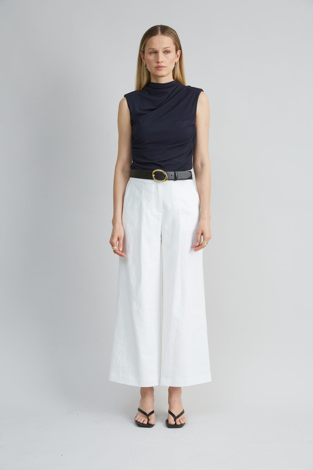 Pleated Linen Pant | Elie Tahari WHITE