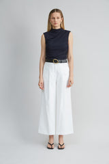 Pleated Linen Pant | Elie Tahari WHITE