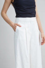 Pleated Linen Pant | Elie Tahari WHITE