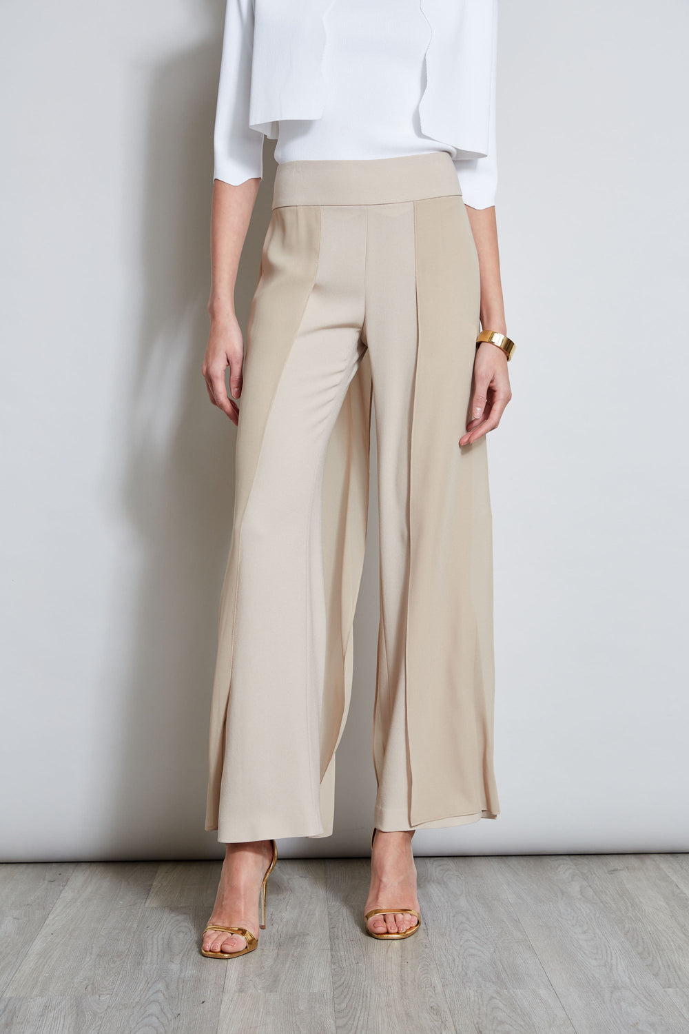 Chiffon Panel Pant | Elie Tahari ISLAND SAND