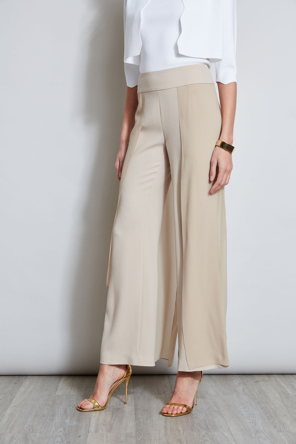 Chiffon Panel Pant | Elie Tahari ISLAND SAND