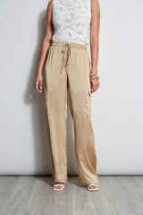 Relaxed Satin Cargo Pant | Elie Tahari SANDCASTLE