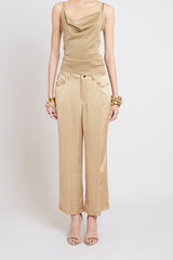 Washed Satin Fluid Pant | Elie Tahari SANDCASTLE