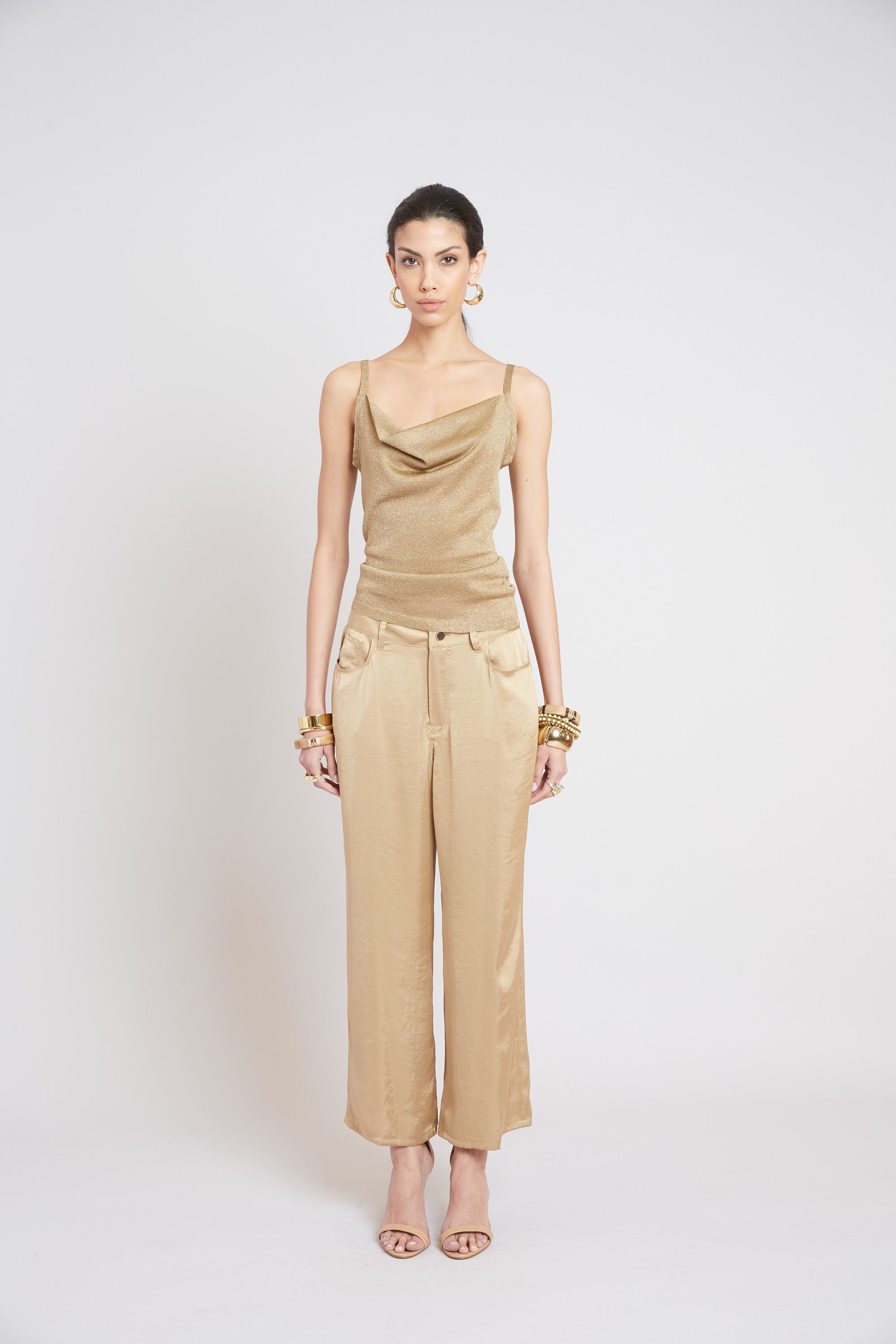 Washed Satin Fluid Pant | Elie Tahari SANDCASTLE