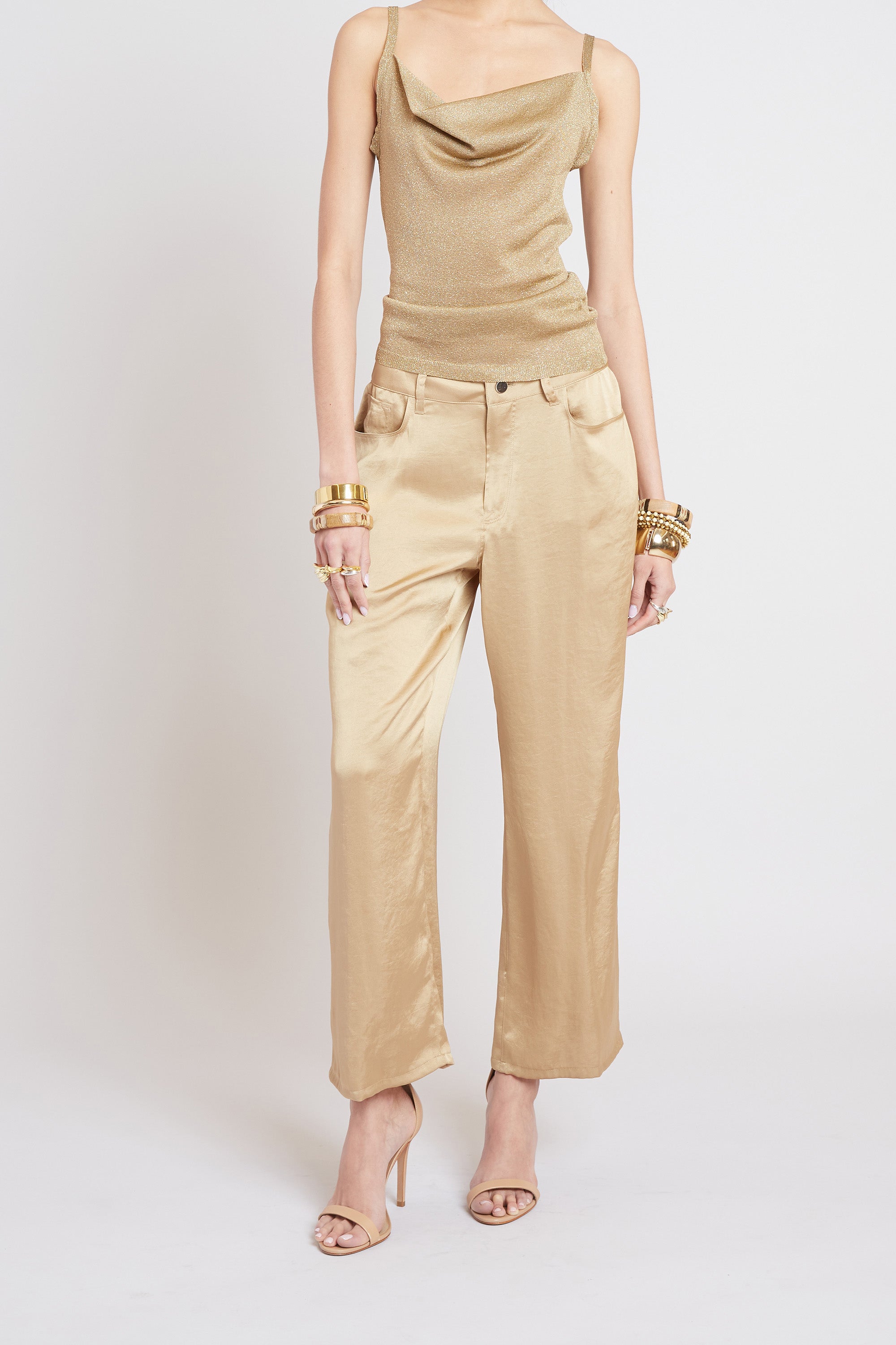 Washed Satin Fluid Pant | Elie Tahari SANDCASTLE