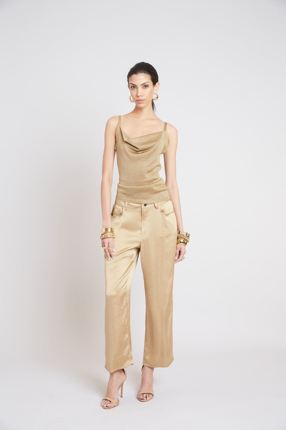Washed Satin Fluid Pant | Elie Tahari SANDCASTLE