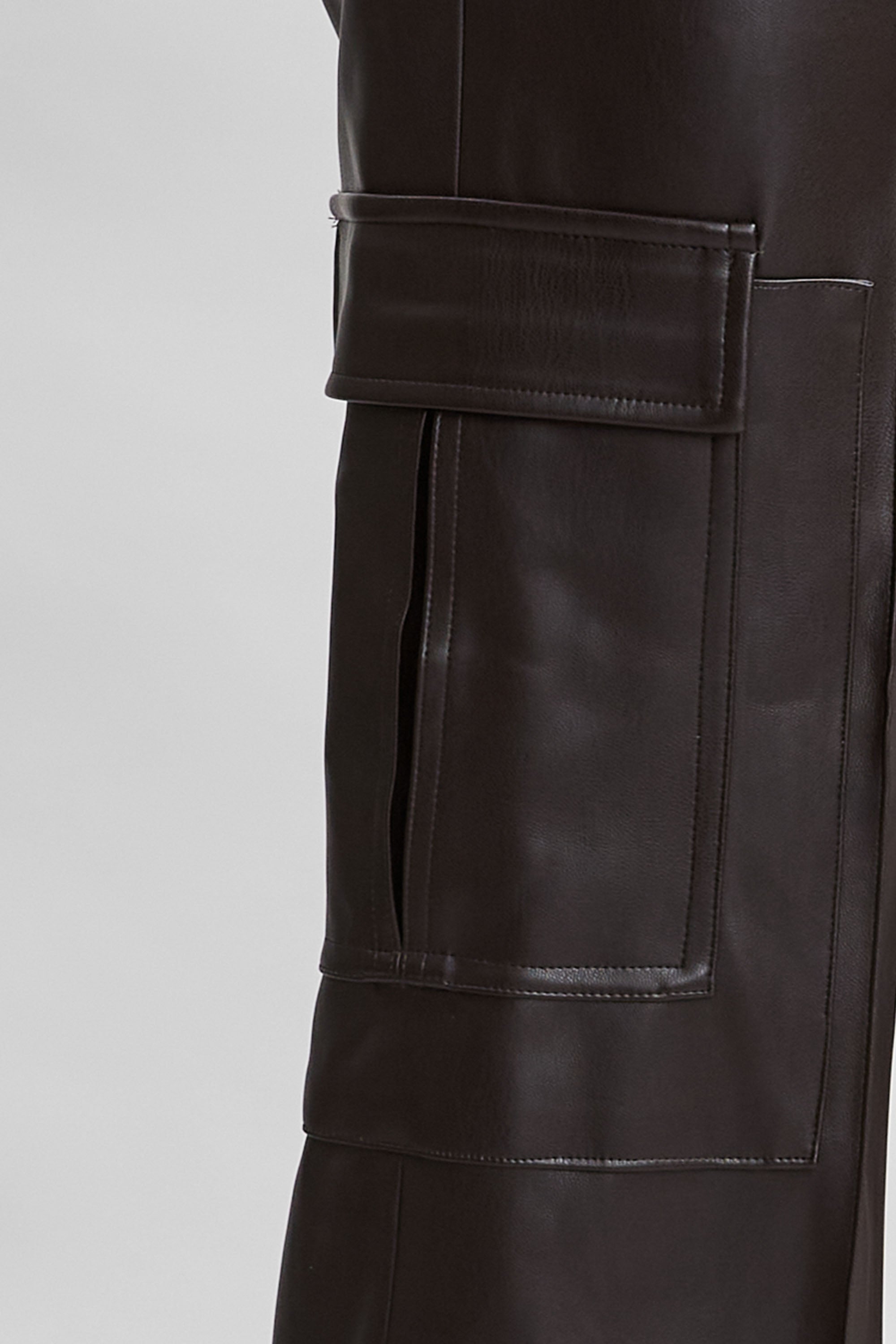 Vegan Leather Cargo Pant | Elie Tahari WOOD