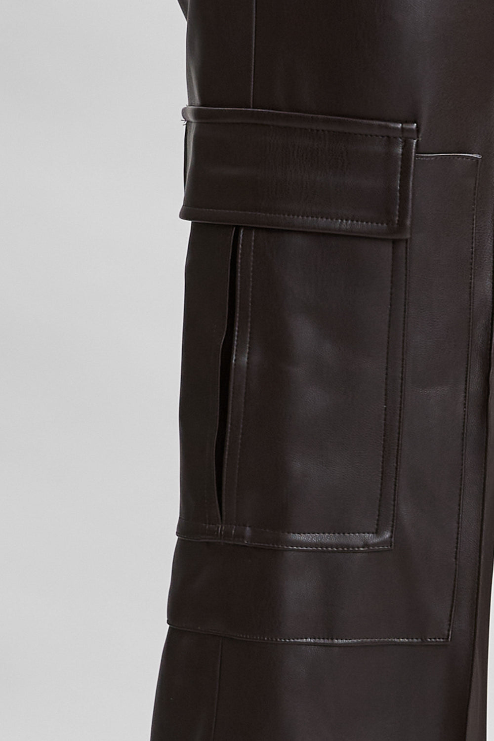 Vegan Leather Cargo Pant | Elie Tahari WOOD