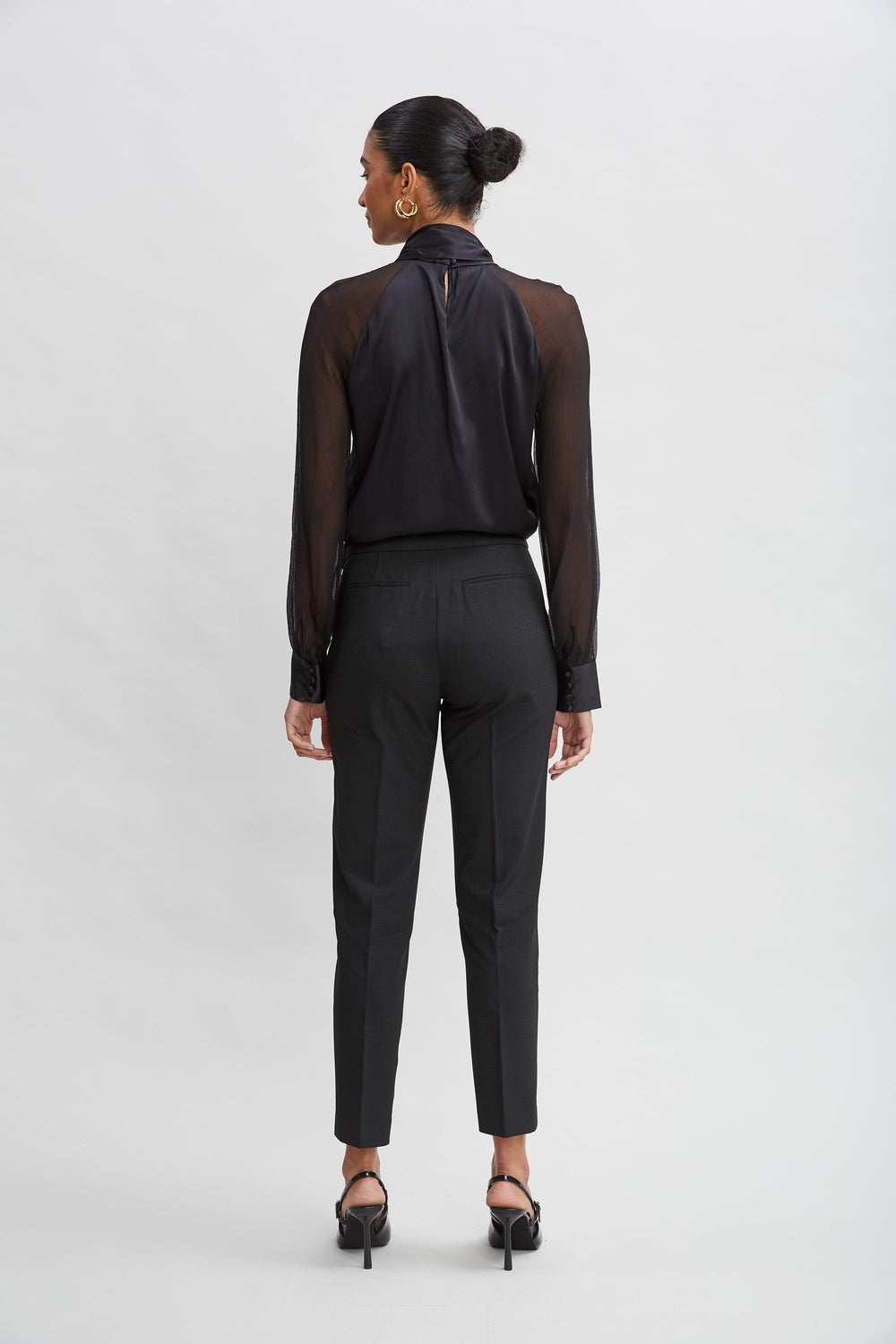 Pintuck Slim Pant | Elie Tahari BLACK