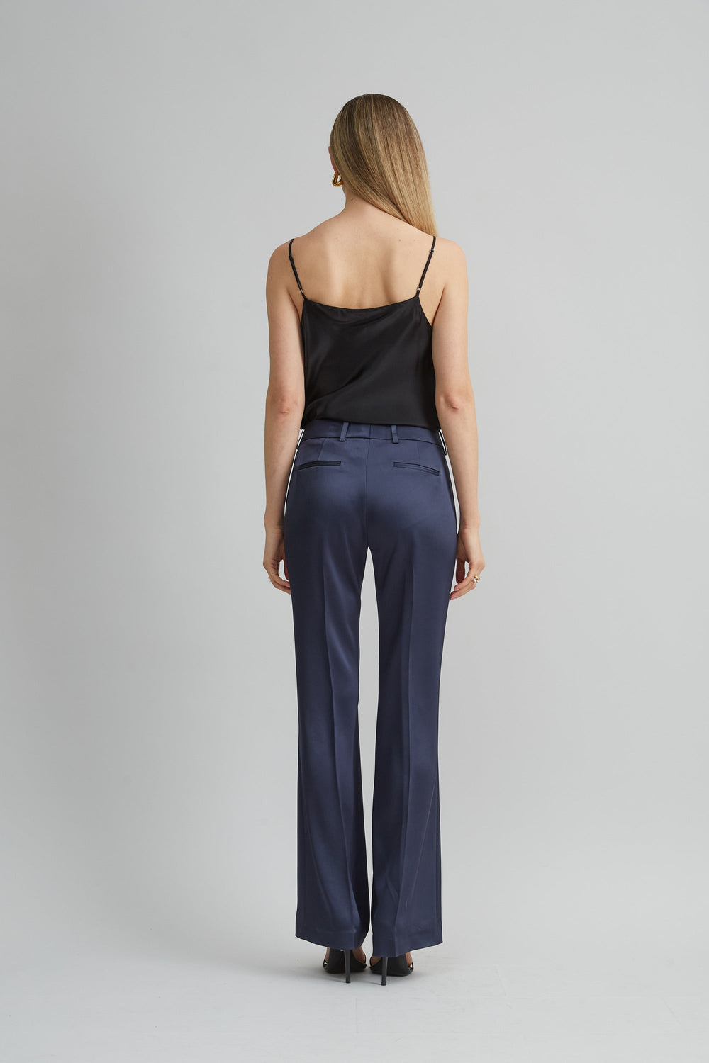 Satin Fit & Flare Pant | Elie Tahari INDIGO