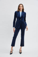 Cotton Velvet Flare Pant | Elie Tahari MIDNIGHT