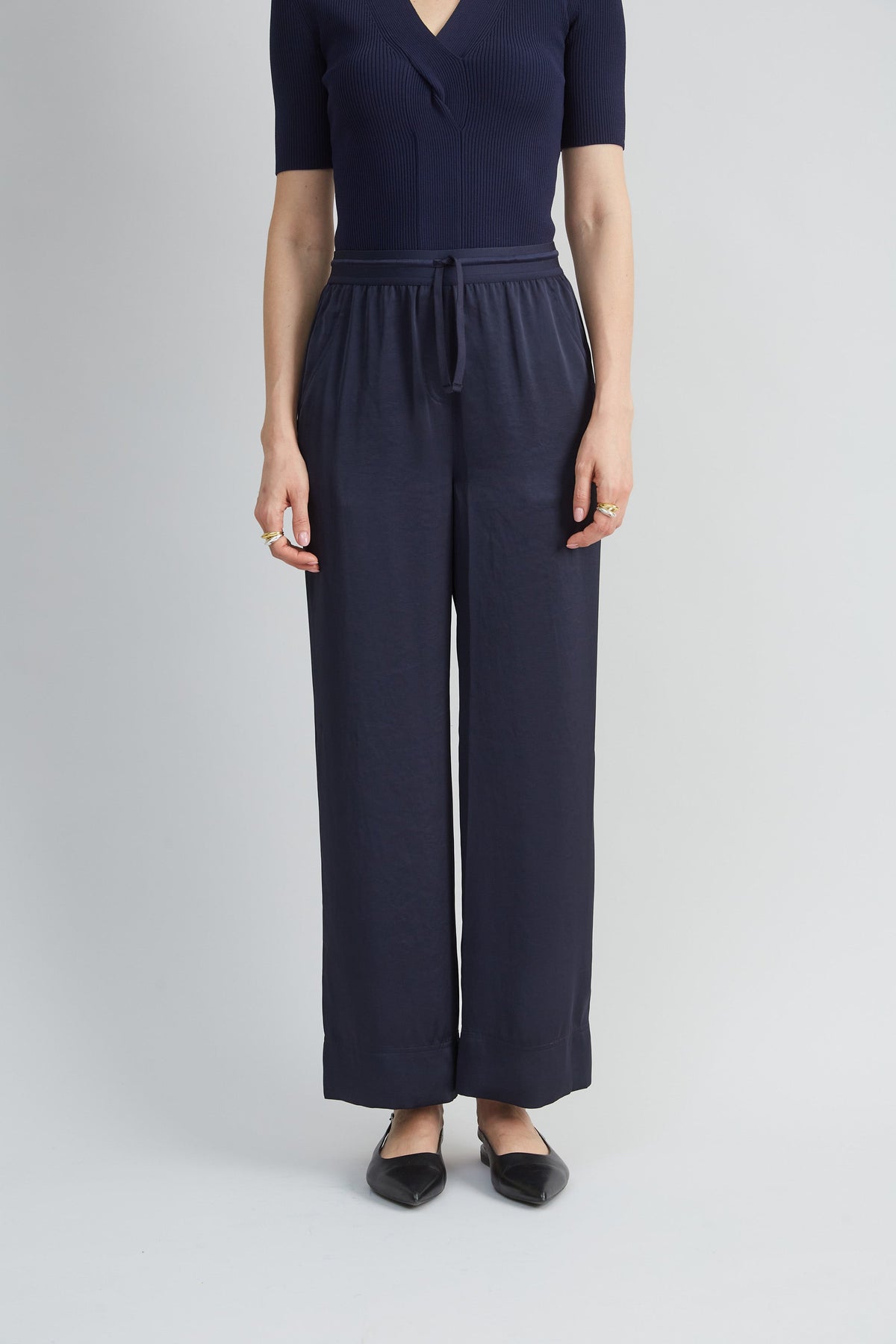 Satin Wide Leg Pant | Elie Tahari STARGAZER