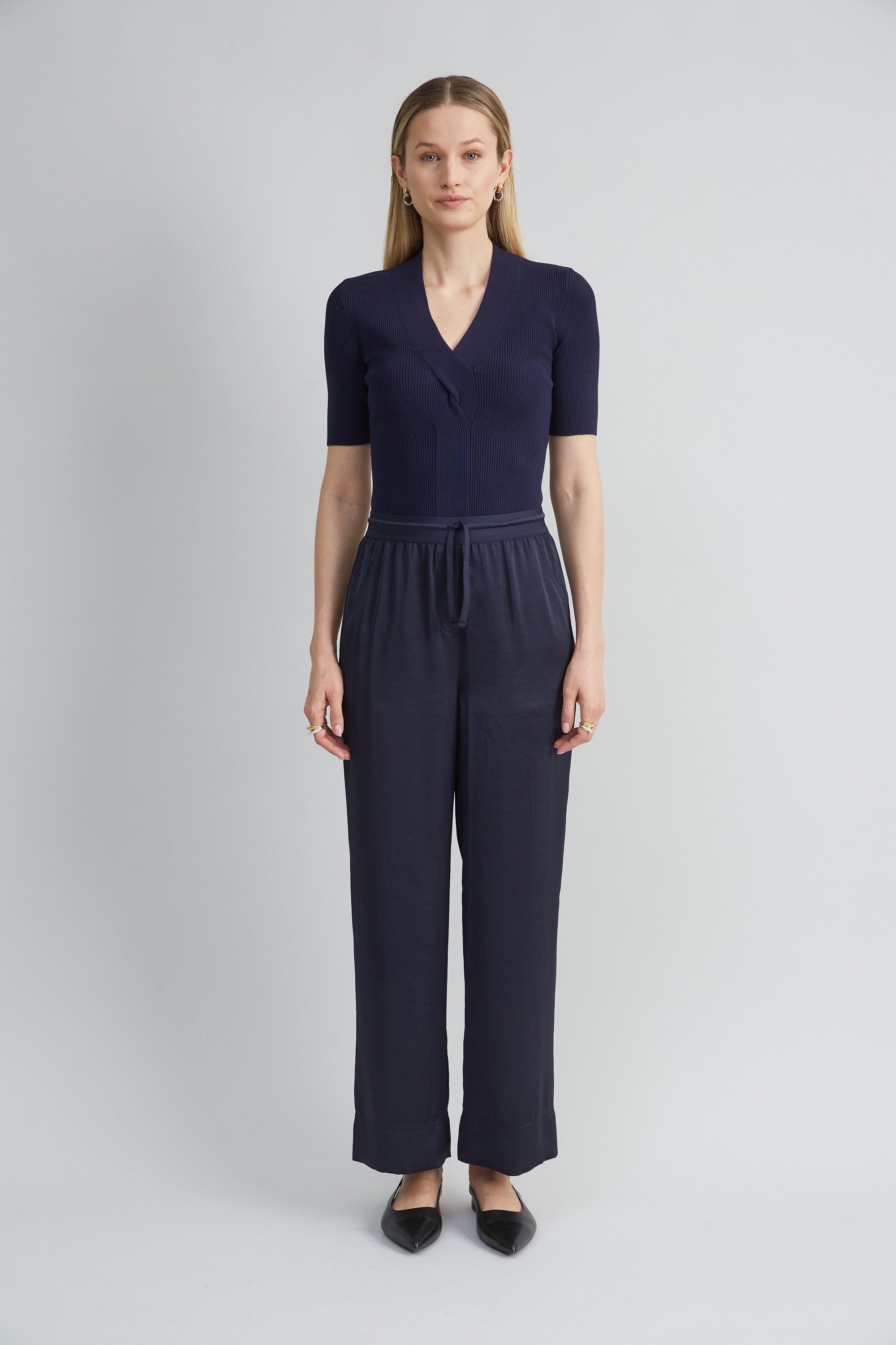 Satin Wide Leg Pant | Elie Tahari STARGAZER