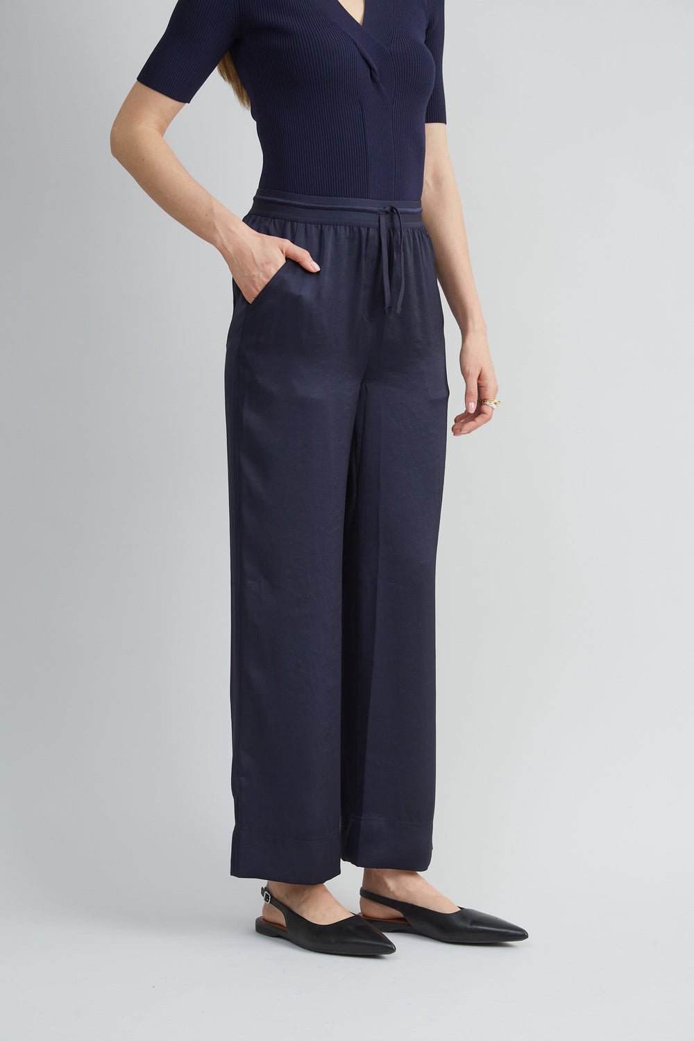 Satin Wide Leg Pant | Elie Tahari STARGAZER