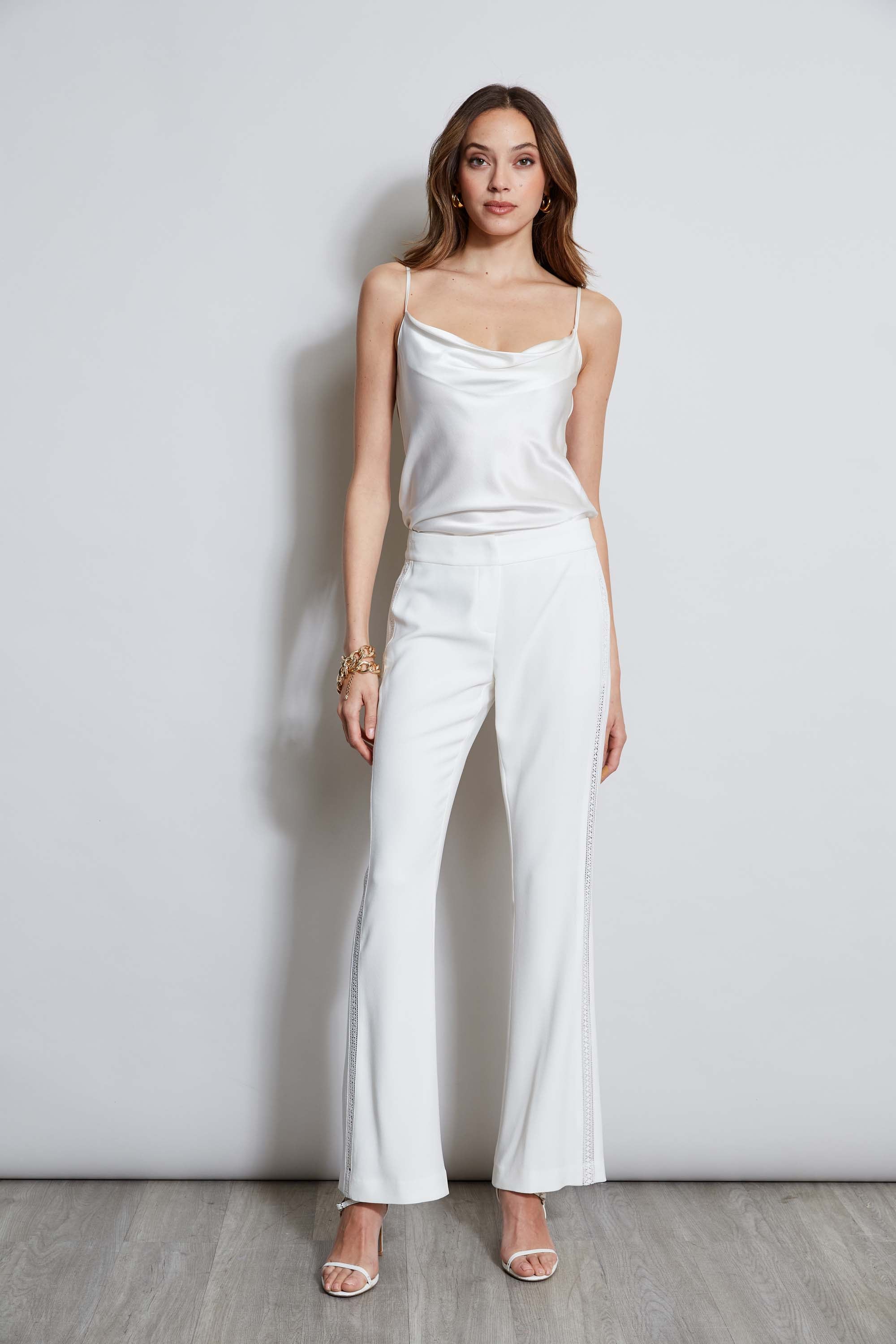 Lace Trim Fit & Flare Pant | Elie Tahari FOAM