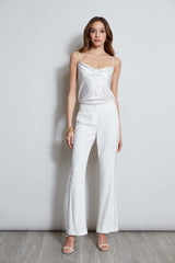 Lace Trim Fit & Flare Pant | Elie Tahari FOAM