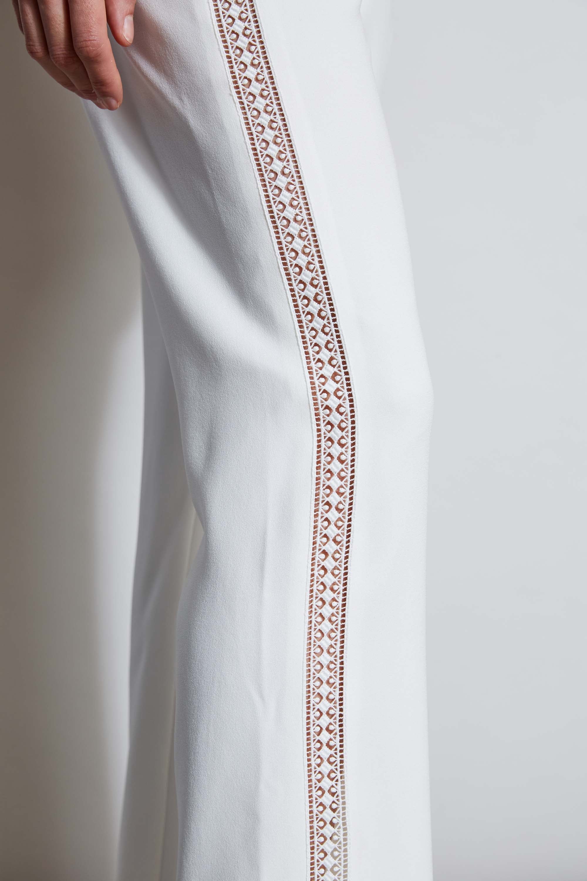 Lace Trim Fit & Flare Pant | Elie Tahari FOAM