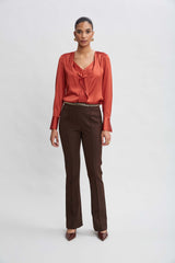 Crepe Seam Slit Flare Pant | Elie Tahari WOOD