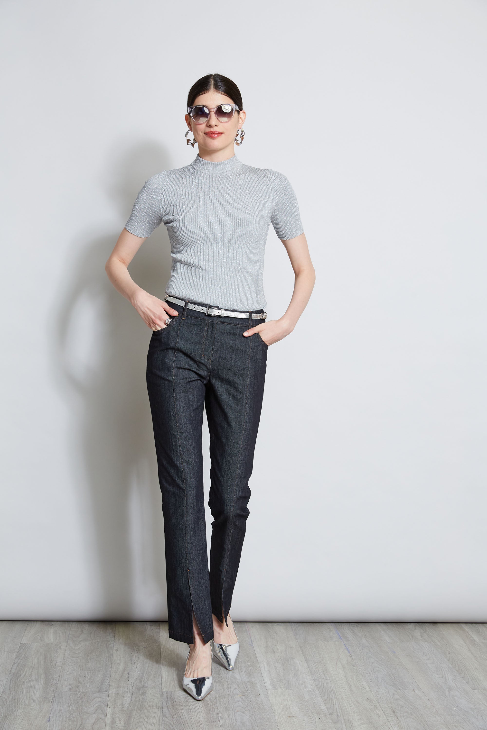 Denim Slit Front Jeans | Elie Tahari INDIGO