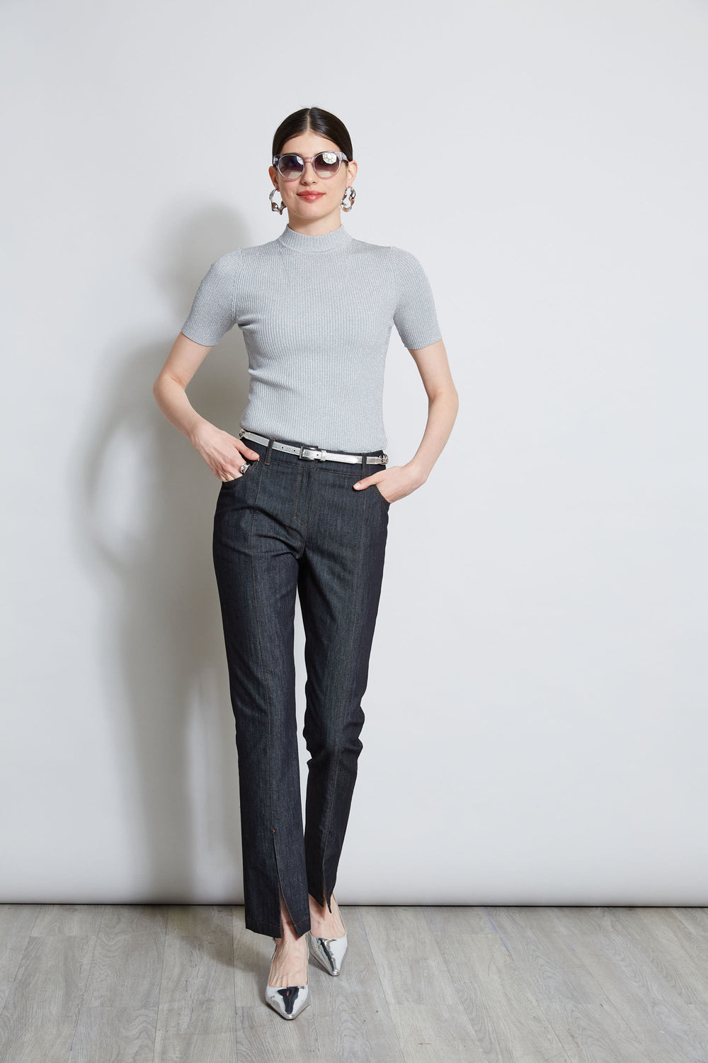 Denim Slit Front Jeans | Elie Tahari INDIGO