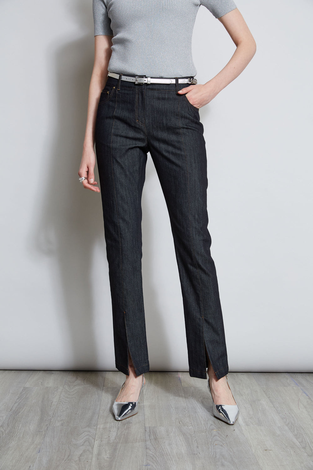 Denim Slit Front Jeans | Elie Tahari INDIGO