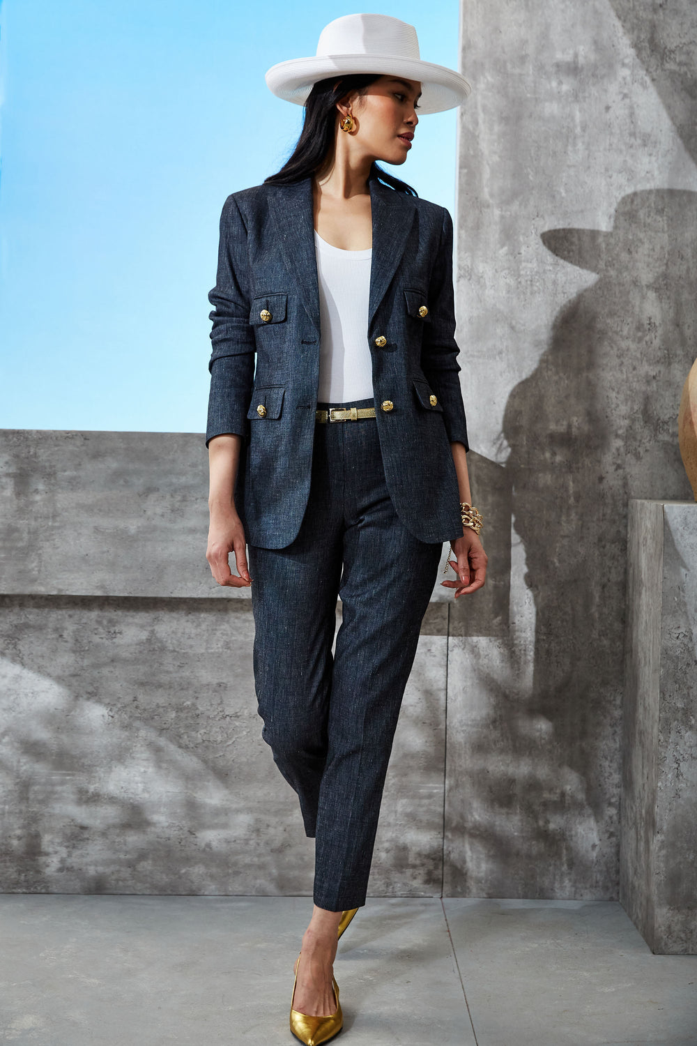 Slim Linen Pant | Elie Tahari DENIM