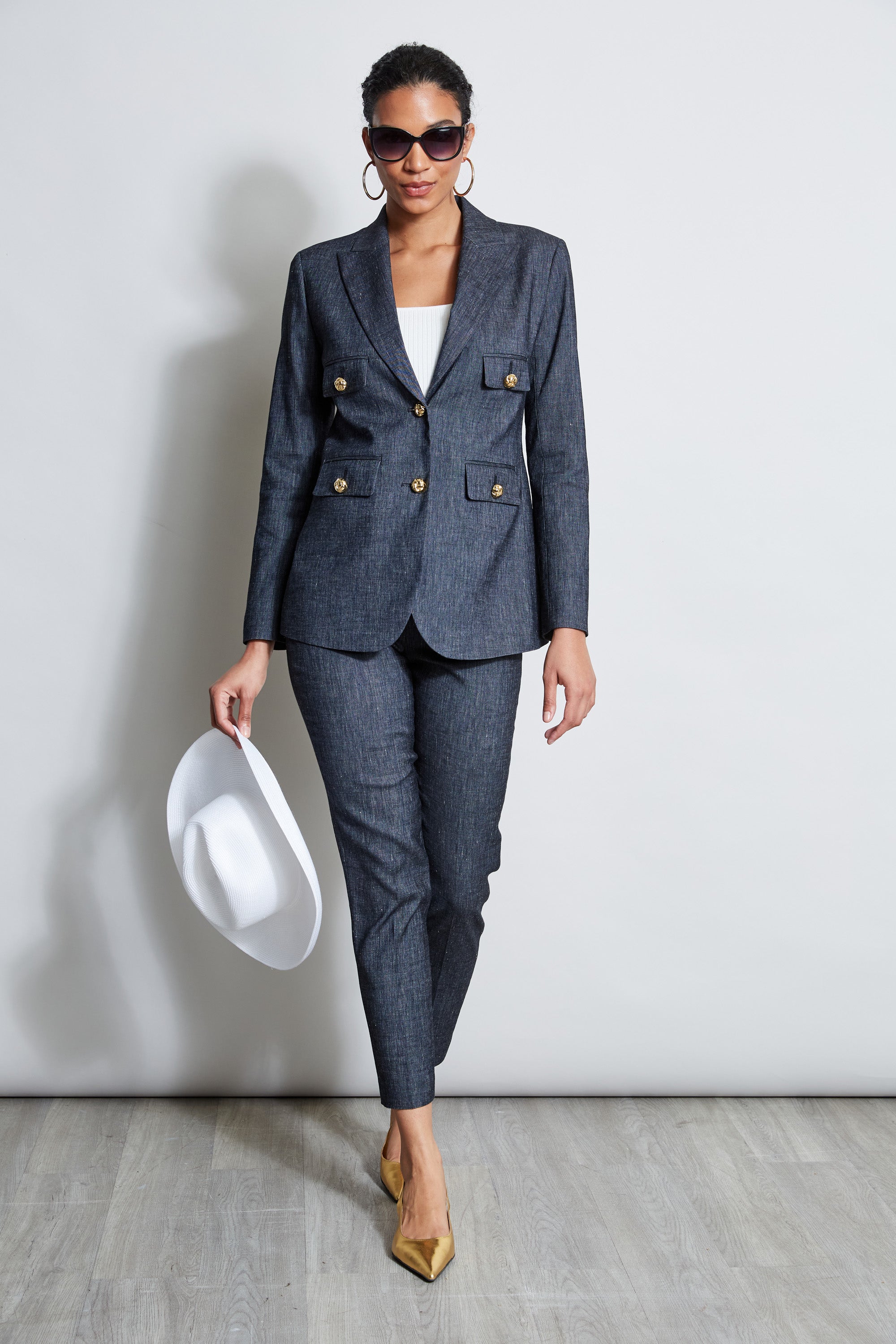 Slim Linen Pant | Elie Tahari DENIM