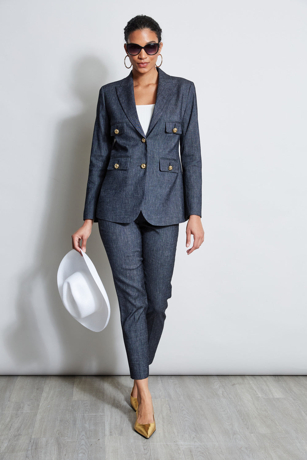 Slim Linen Pant | Elie Tahari DENIM