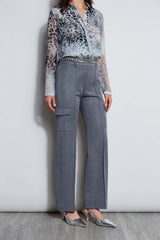 Metallic Cargo Pant | Elie Tahari METALLIC GREY