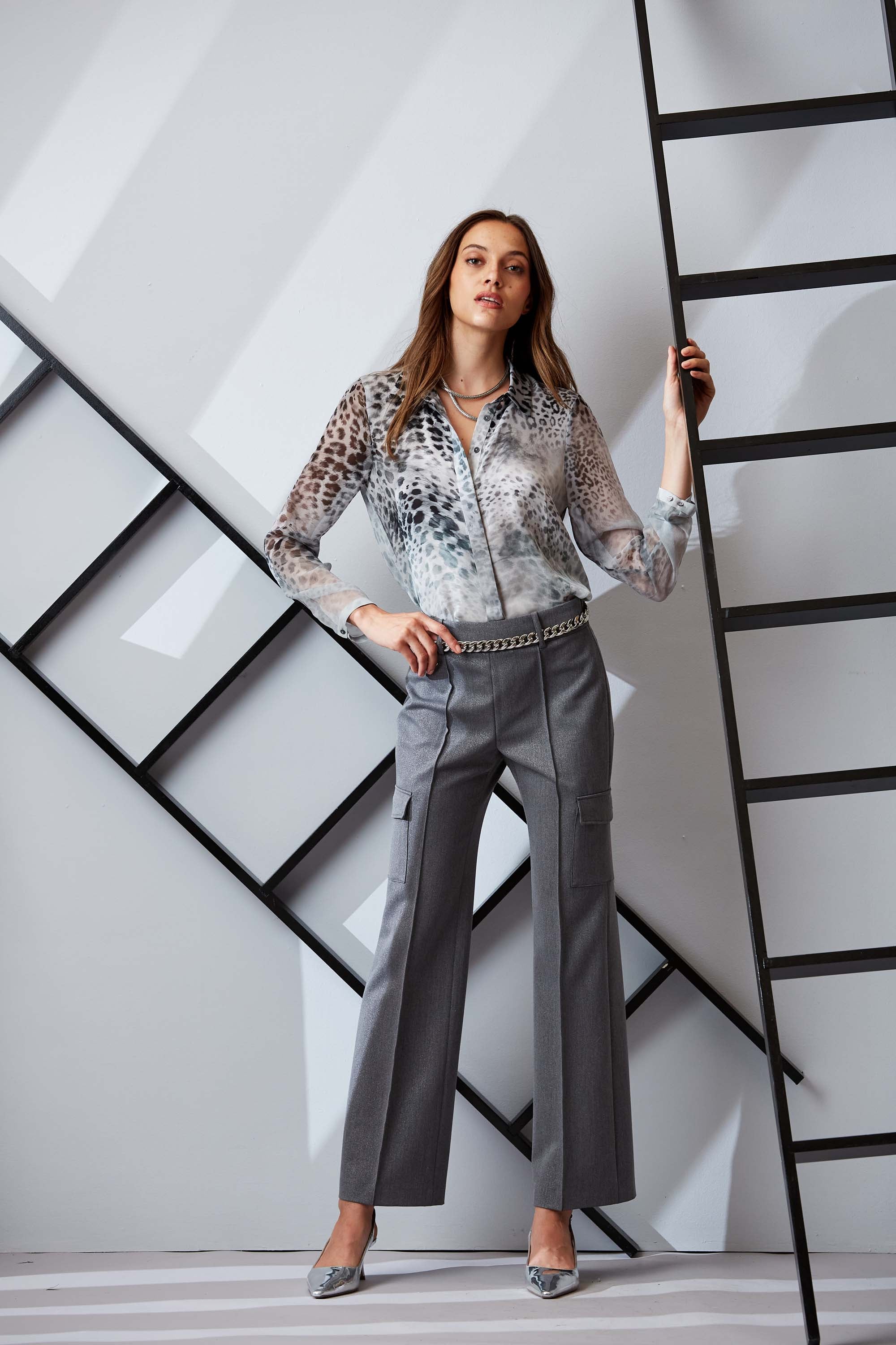 Metallic Cargo Pant | Elie Tahari METALLIC GREY