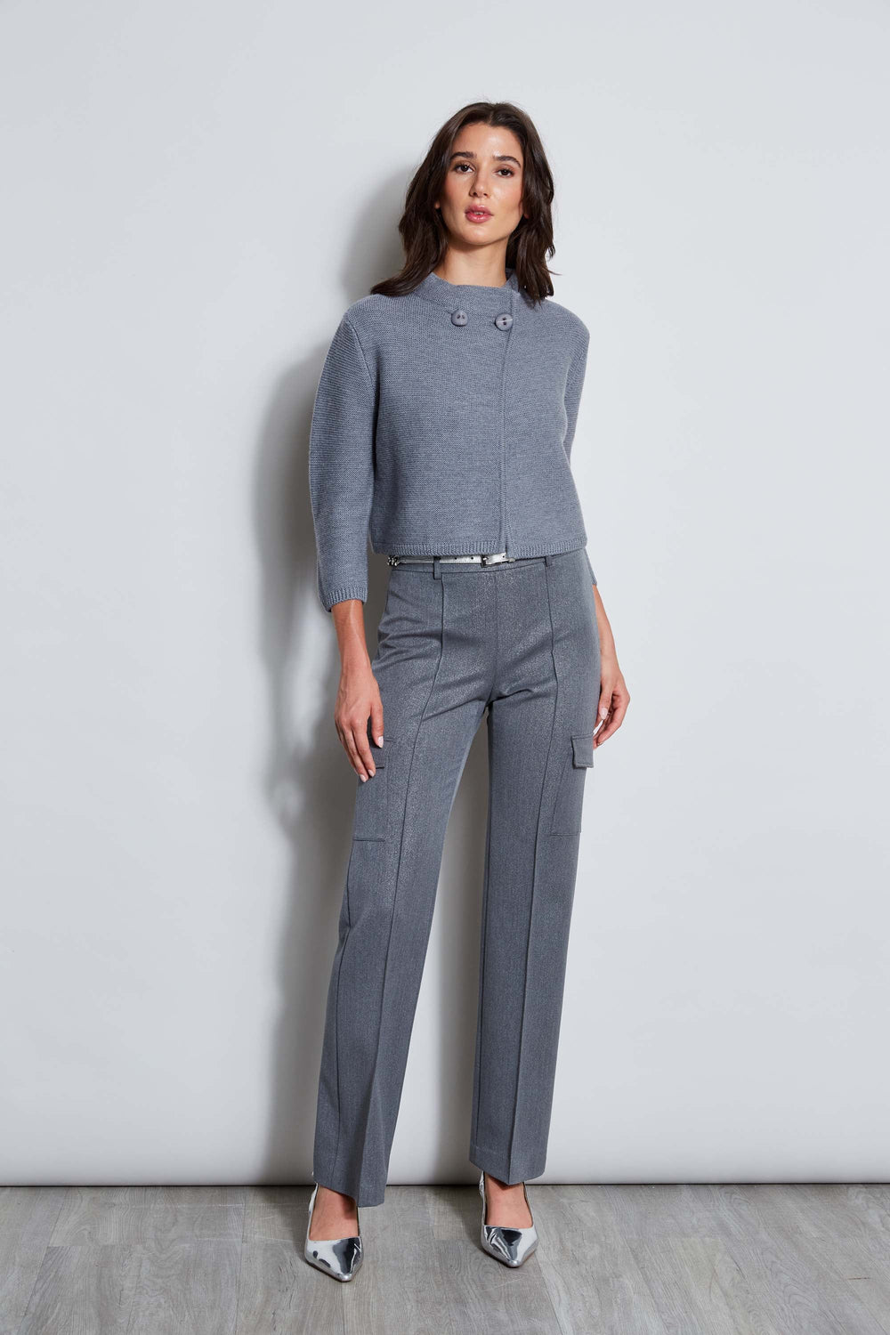 Metallic Cargo Pant | Elie Tahari METALLIC GREY