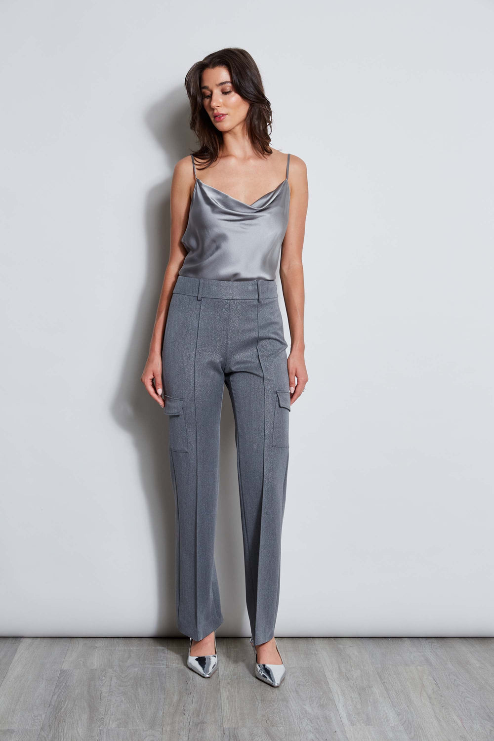 Metallic Cargo Pant | Elie Tahari METALLIC GREY