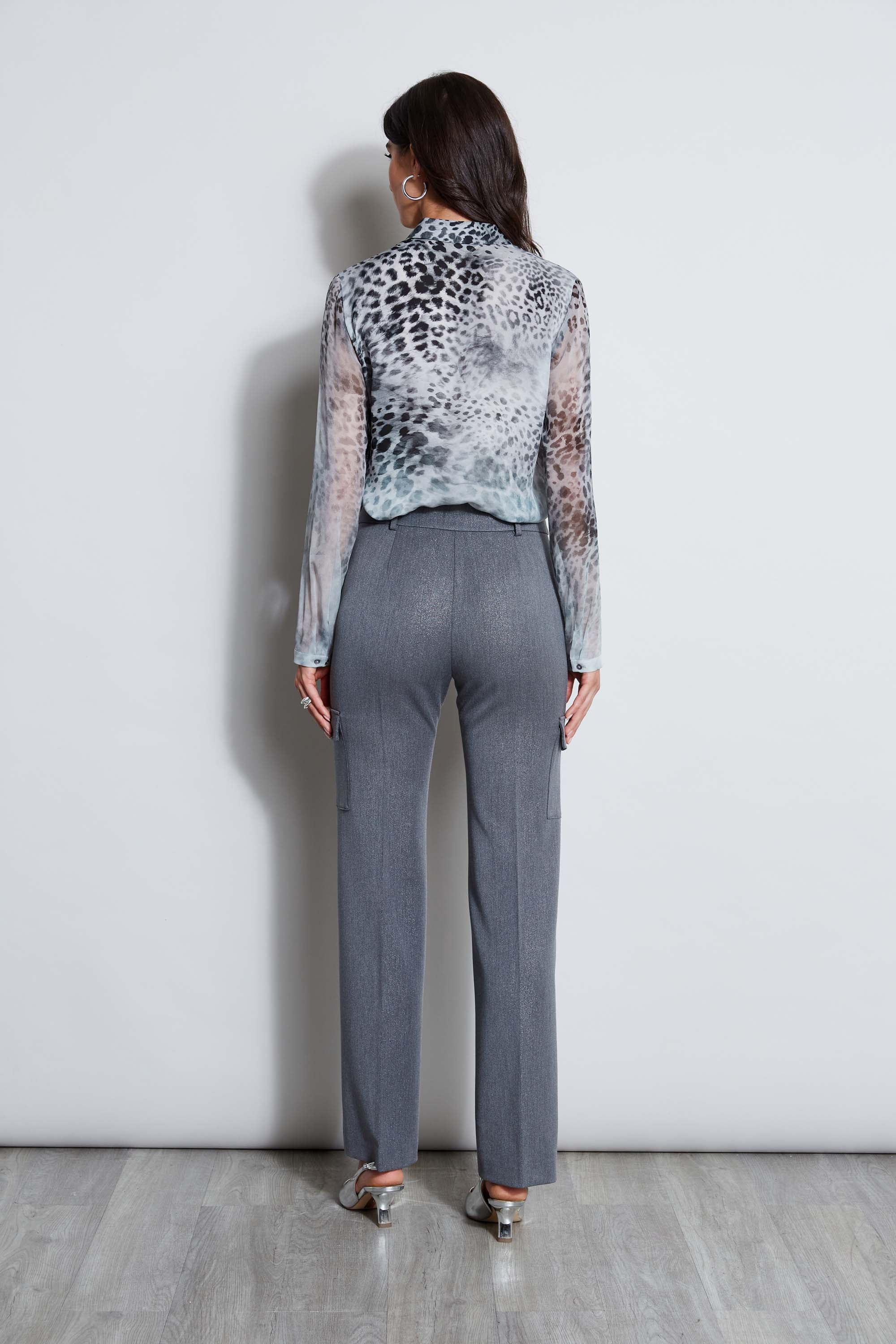 Metallic Cargo Pant | Elie Tahari METALLIC GREY