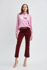 Cotton Velvet Flare | Elie Tahari SANGRIA