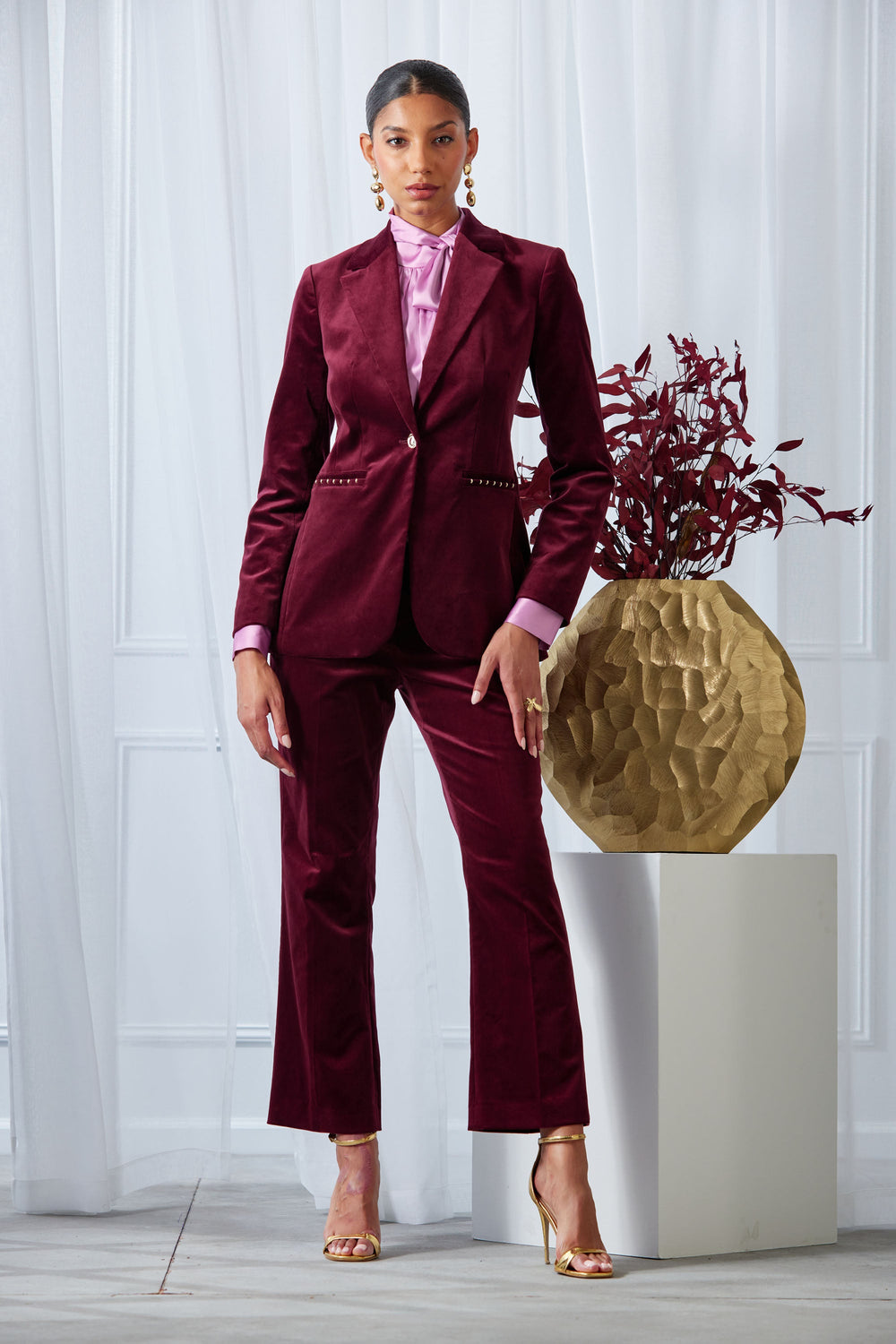 Cotton Velvet Flare | Elie Tahari SANGRIA