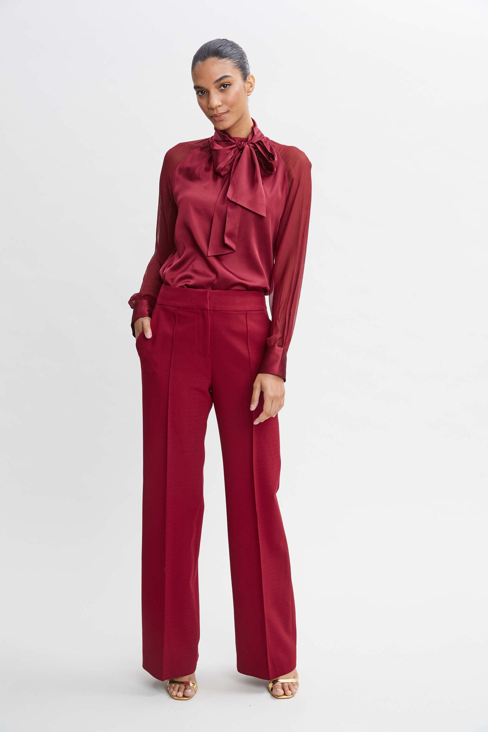 Wide Leg Pant | Elie Tahari SANGRIA
