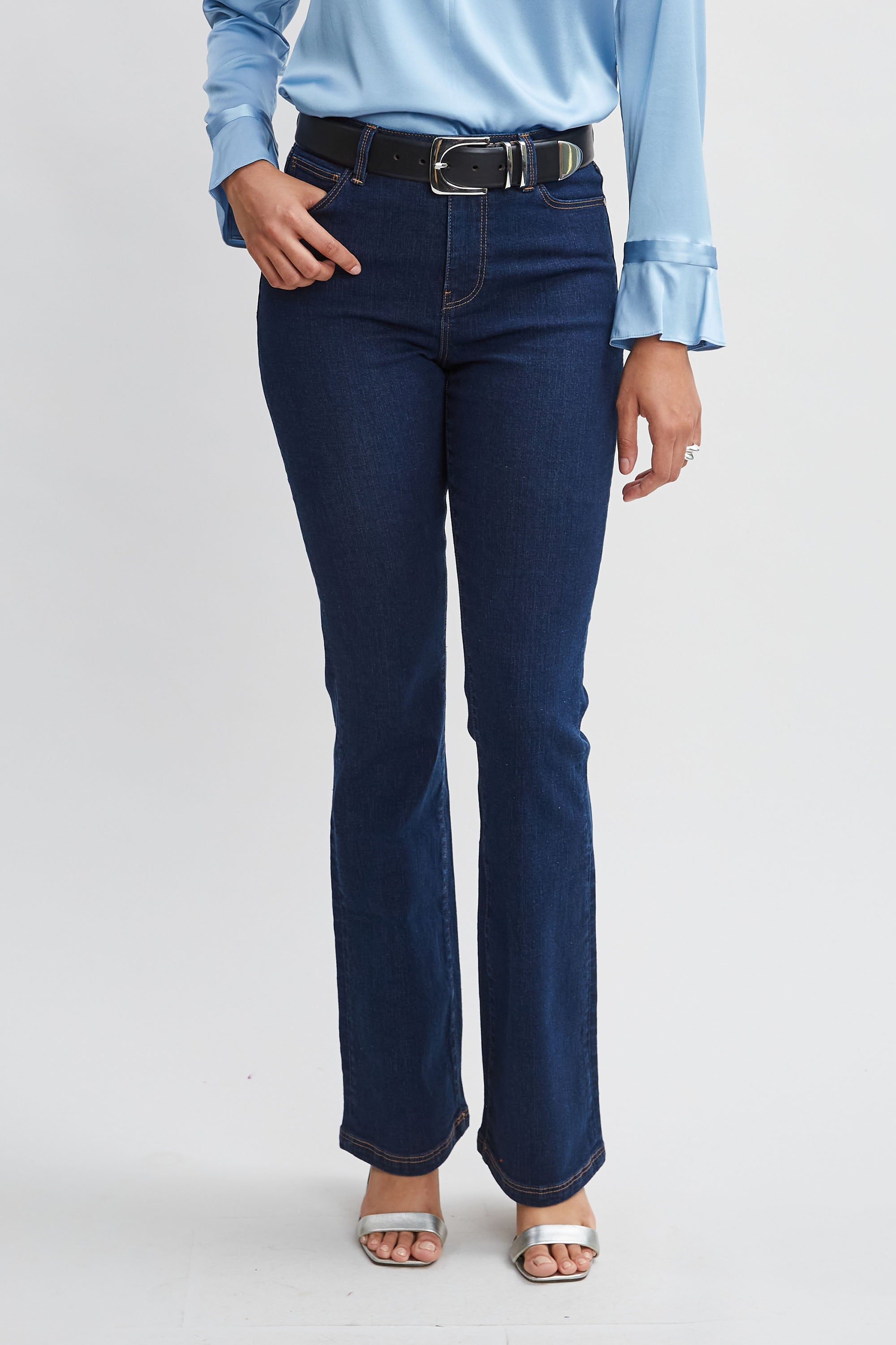 Fit & Flare Jeans | Elie Tahari DARK WASH