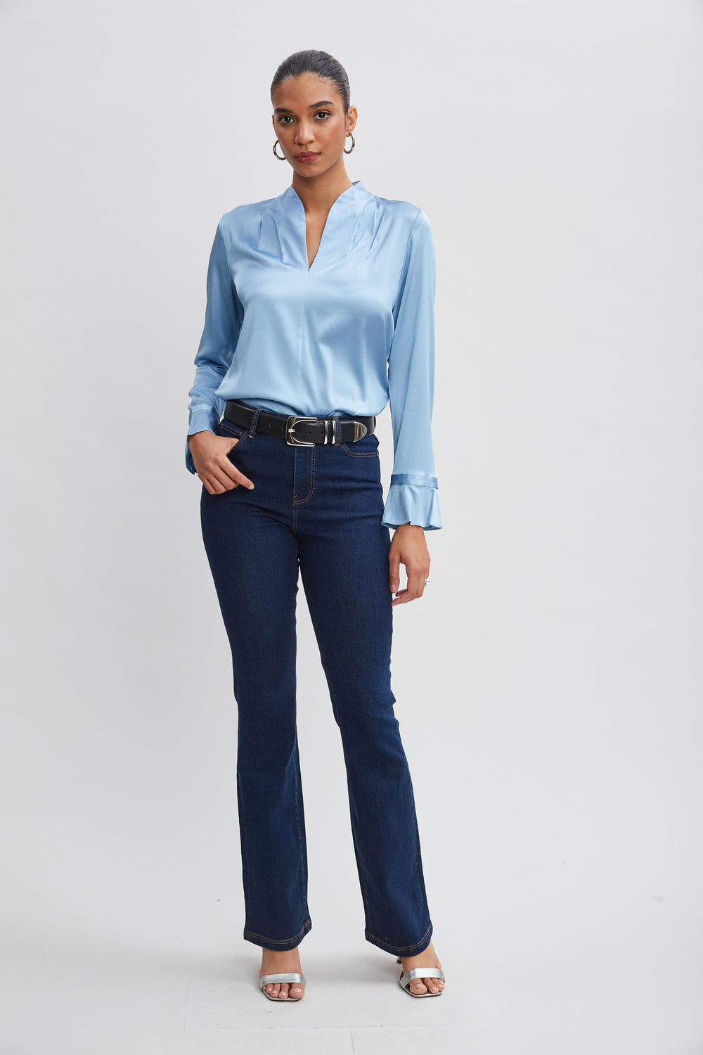 Fit & Flare Jeans | Elie Tahari DARK WASH