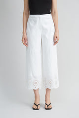 Linen Scallop Hem Pant | Elie Tahari WHITE