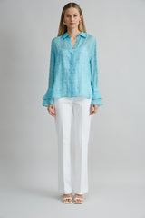 Stretch Cotton Fit & Flare Pant | Elie Tahari WHITE