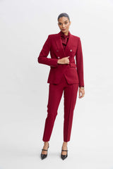Pintuck Slim Pant | Elie Tahari SANGRIA