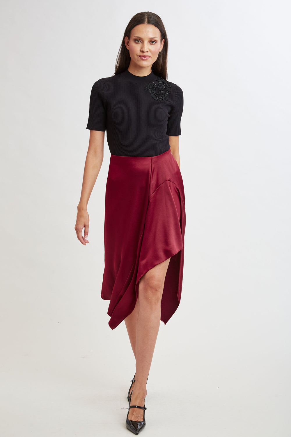 Asymmetric Hem Skirt | Elie Tahari SANGRIA