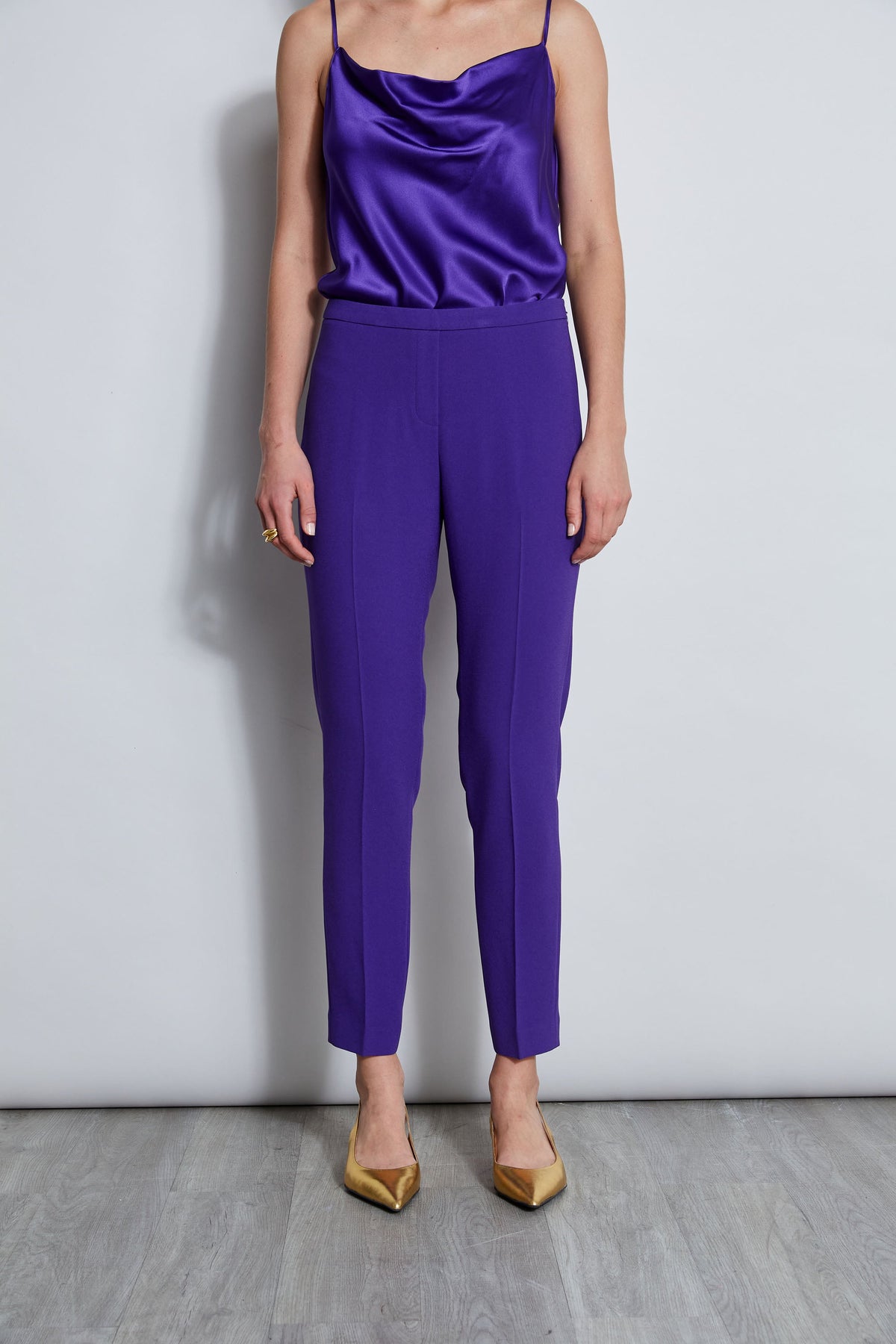 Slim Fit Crepe Pant | Elie Tahari GRAPE
